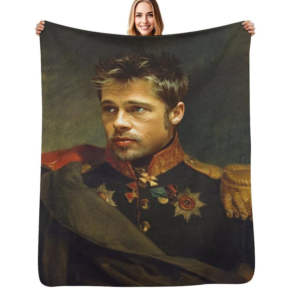 Brad Pitt - replaceface Throw Blanket Cozy Throw Blanket Birthday Gift for Him Her