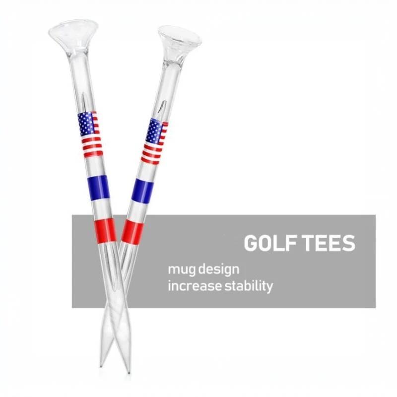 83mm Unbreakable Long Golf Tees 20Pcs Bulk Low Friction Reduce Side Spin for Professional Golf Training Use