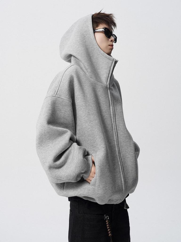 Vintage Quick-Return Unisex Loose Fit Zipper Hoodie Sweatshirt