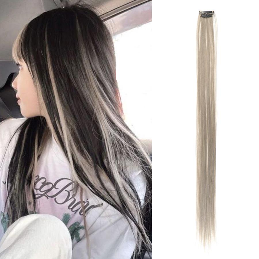 Colorful Invisible Clip-In Hair Extension: High-Temperature Silk for Highlighted Straight Hair