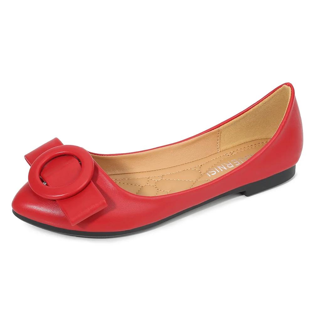 Fashion Large Size 46 Fashionable Bean Shoes for Women's Casual Lightweight, One Foot Shallow Mouth Pointed Flat Shoes Zapatos De Mujer