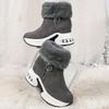 Women's Platform Short Boots, Comfortable Side Zipper Ankle Boots, Stylish Plush Lined Boots