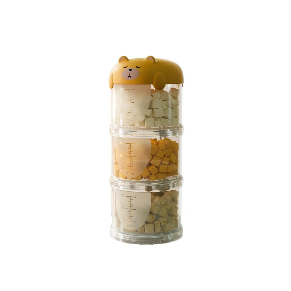 Portable Plastic Multi-Layer Cat Food Box Moisture-Proof Cute Pet Food Packing Box Sealed Cat Food Bucket Outdoor