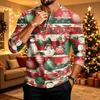 Men's Long Sleeve Shirt Christmas Print Holiday Casual Top