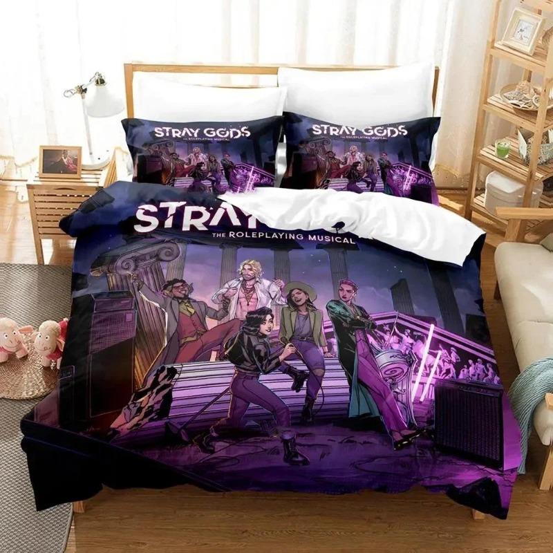 

SkinFriendly Breathable king Queen Quilt Comforter Anime Game Stray Gods Bed Size Boys Adult Comforter (quilt)-EU Single(135*200cm)3pcs