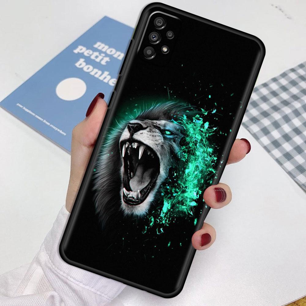Fall Für Samsung Galaxy A52 A12 A32 A51 A21s A71 A13 A53 A22 A31 A72 A03 A02s A41 Schwarz Telefon Shell Tiger Tier