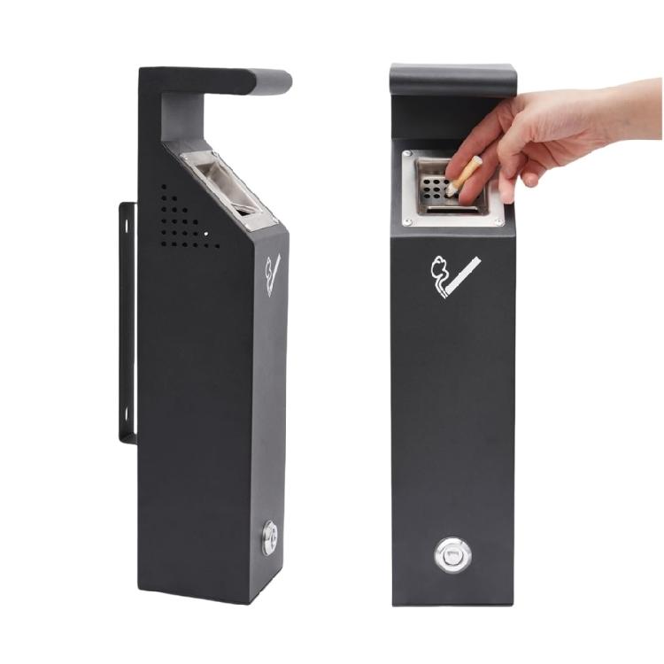 Metal Wall Hungs Waste Bin Outdoor Commercial Use Corrosions Resistant Hiddens Lid Design For Tourist Area