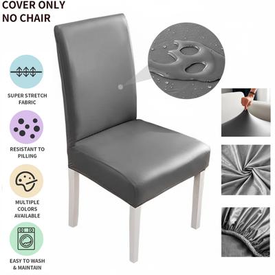 Waterproof PU Regular Chair Cover Leather Light Luxury Home Leisure Chair Cover Suitable for Living Room, Office, Bedroom