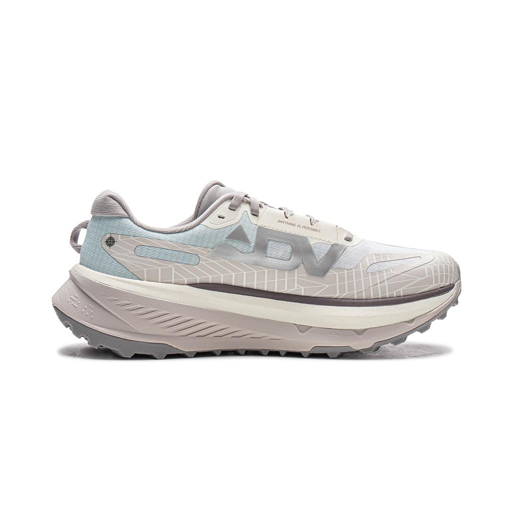 Li Ning De Lu Dämpfung Rutschfest Abriebfest Rückprall Niedriger Schaft Trailrunning-Schuhe Herren Weiß Grau ARNW005-3