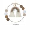 Nordic Macrame Rainbow Wall Decor for Bedroom Nursery Baby Kids Room Round Metal Tapestry Rope Woven Tassel Wall Hanging