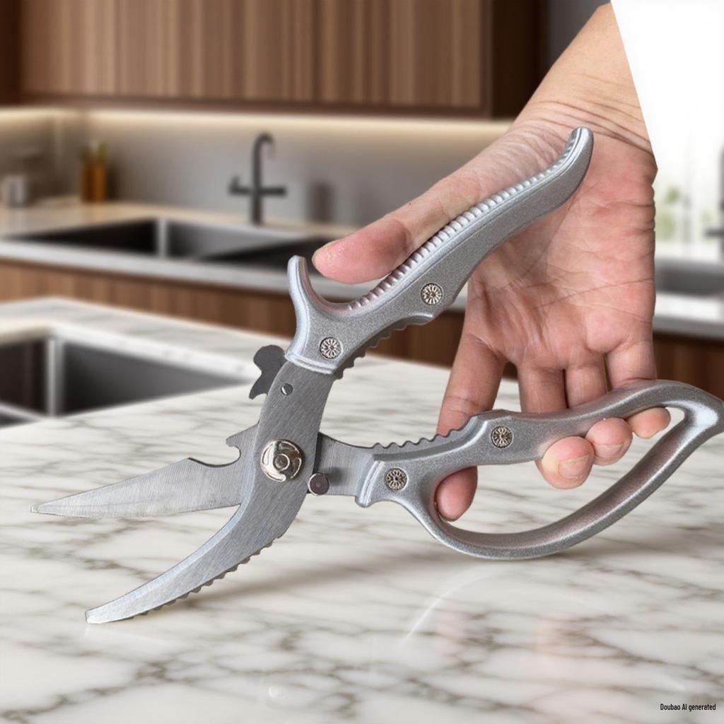 Stainless Steel Kitchen Scissors for Fish, Barbecue, and Poultry Bone Cutting