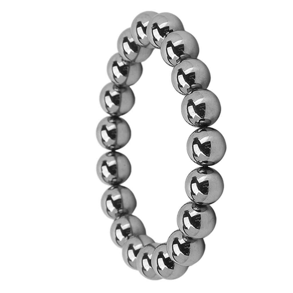 10mm Round Terahertz Beads Bracelet Energy Stone Elastic Flexible Stylish Stretch Bracelet for Men Women