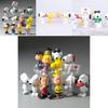 Adorable 12pcs Peanuts Charlie Brown Snoopy Lucy Franklin Figure Cake Topper Set