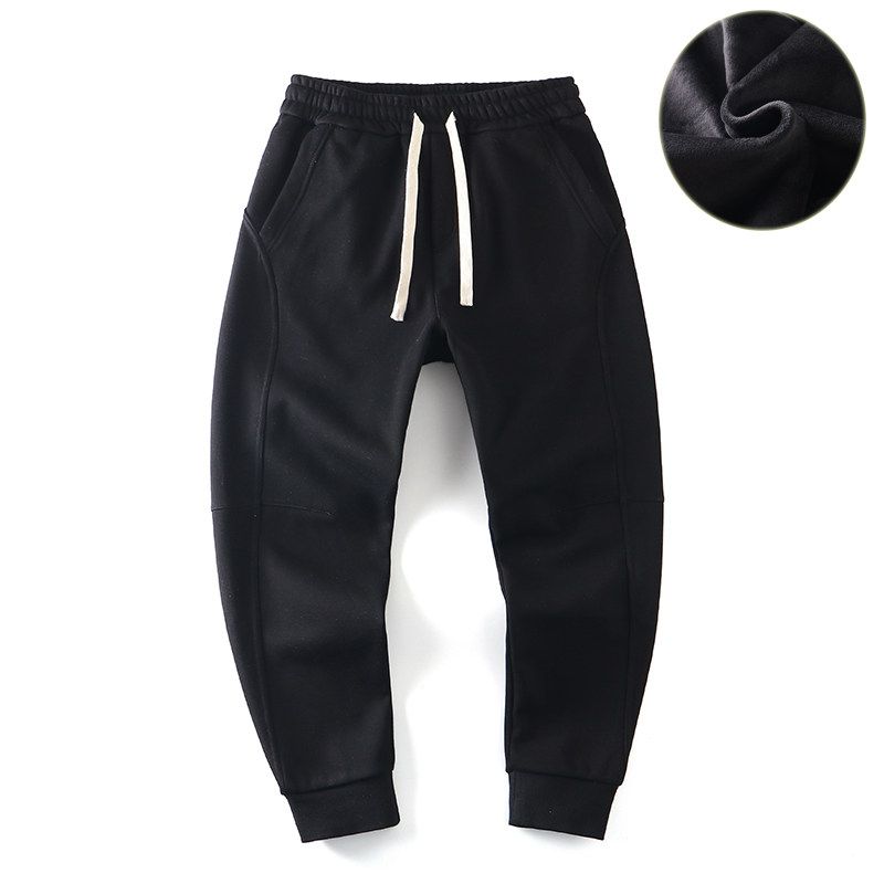 Heavy Drape Fleece-lined Thickened Gray Sports Sweatpants Men's Autumn and Winter Casual Pants Ankle-Tied Pants Foreign Trade Men's Trousers