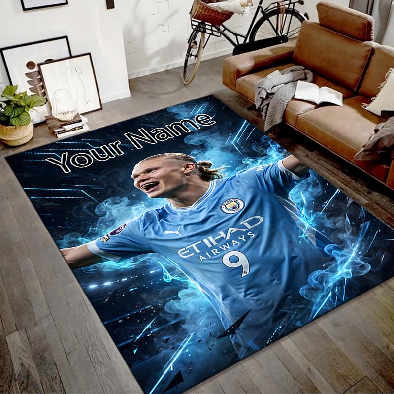 Haaland Design Area Rug Personalized Name- Non-Slip, Soft & Cozy Floor Mat for Living Room, Office - Indoor/Outdoor Carpet