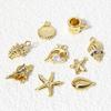 2Piece Brass Ocean Jewelry Charms 18K Gold Color Starfish Conch Dolphin Metal Pendants For Jewelry Making Diy Necklace Supplies