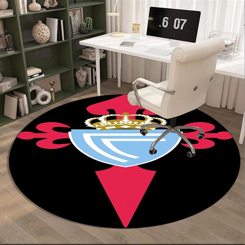 Celta Vigo Crest Design Round Rug for Livingroom,Bedroom, Palyroom, Chair Rug, Area rug, Circle Carpet, Large Size Fan Christmas gift
