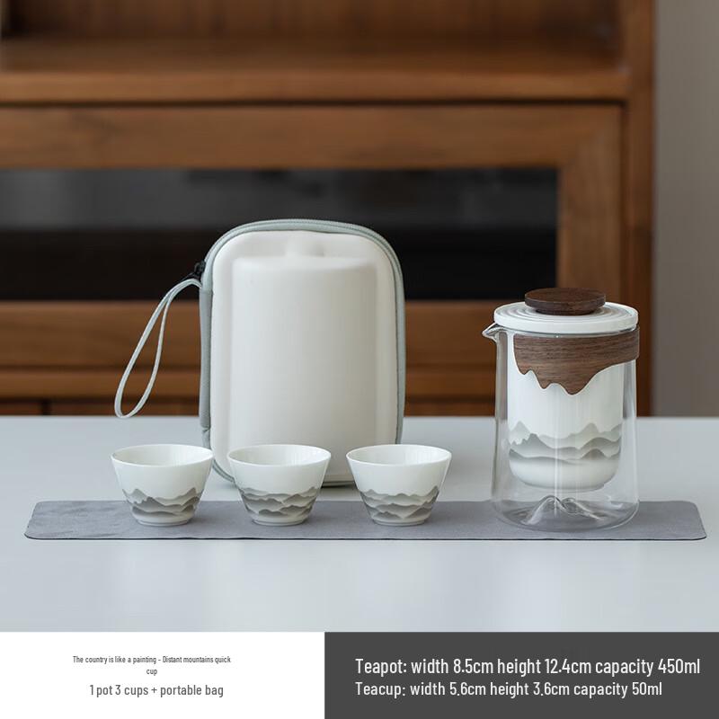 DU Ceramic Portable Travel Tea Set