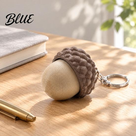 Interactive Keychain for Calm Acorn Fidget Clicker Keychain 3D Printed Clickable Sensory Handheld Focus Tool Office Toy Stress Relief Desk