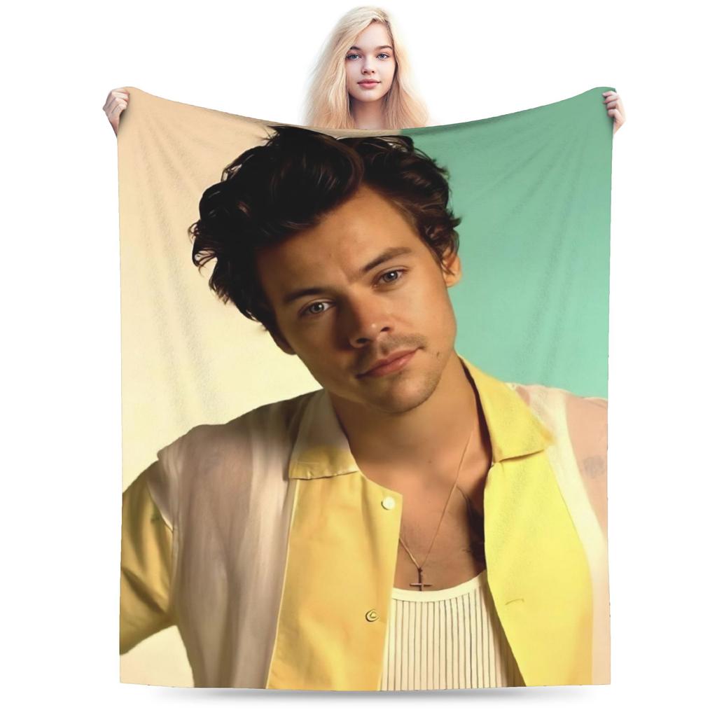 Harrys Styles Blanket Flannel All Season Multi-function Super Warm Throw Blanket for Bed Travel Quilt