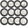 European and American Zodiac Signs, Diamond Encrusted Coins, Silver Plated, Pisces Commemorative Coins, Collectibles, Tarot Love Coins, Coins