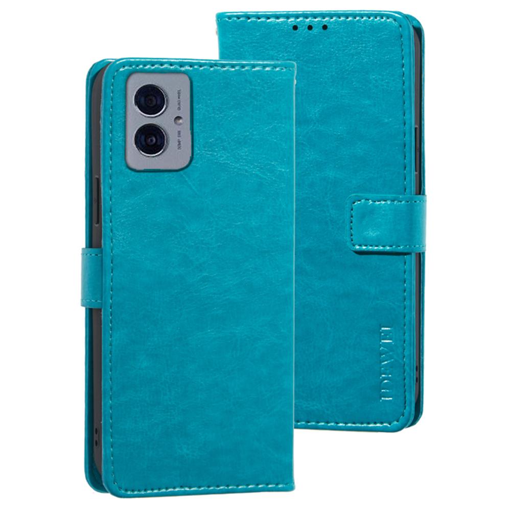 IDEWEI For Motorola Moto G55 5G Stand Case Crazy Horse Texture Leather Phone Cover