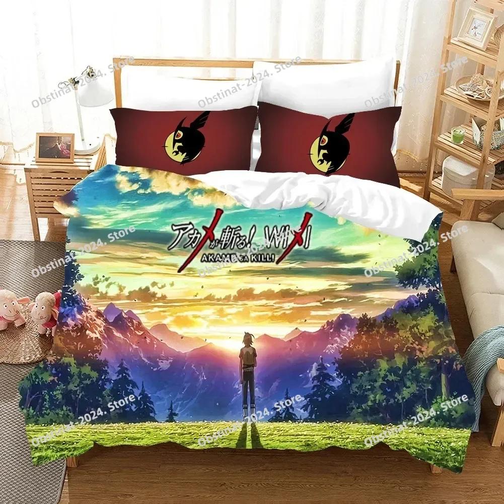 3D Anime Akame ga KILL Bedding Set Duvet Cover Full Queen King Size Pillowcase Bed Print Bed Set Aldult Kid Bedroom Single Twin