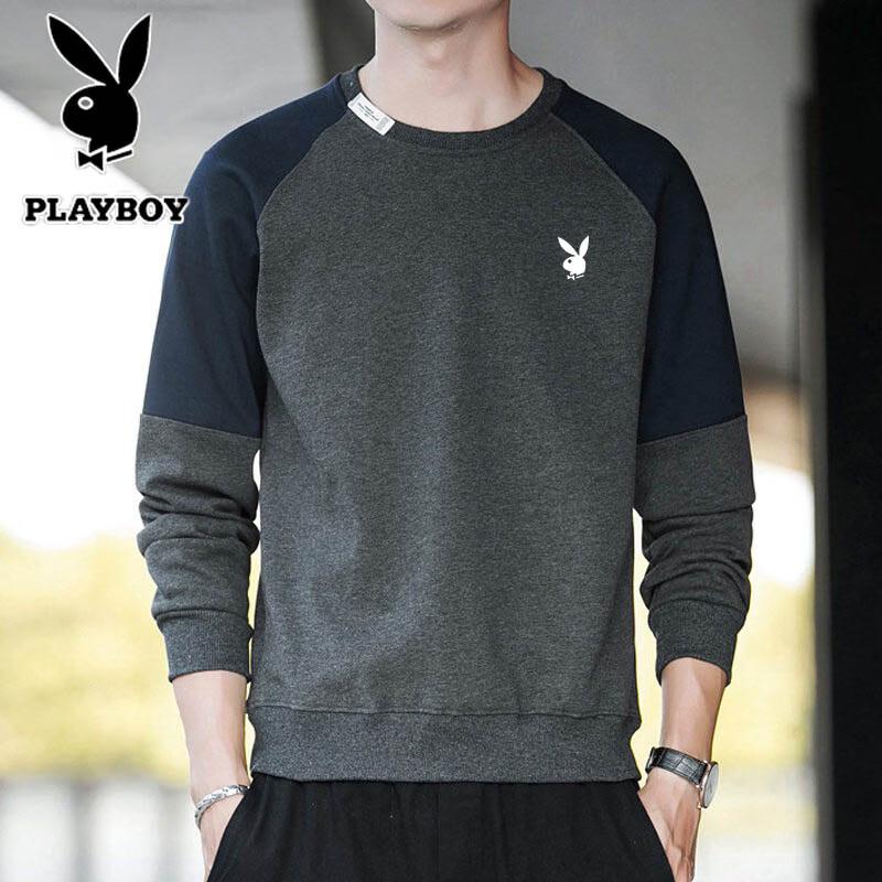 PLAYBOY Men's Color-Block Round Neck Pullover