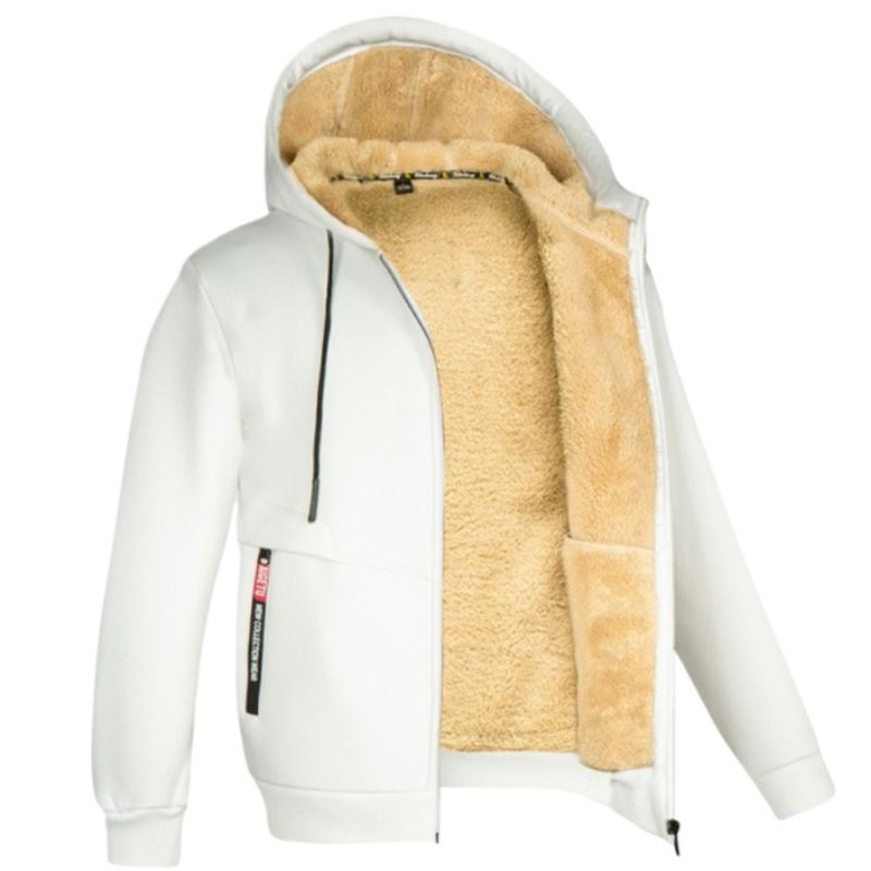 

Мужской худи из овечьей шерсти на осень и зиму, однотонная куртка, плюс бархатная утолщенная одежда XXXL