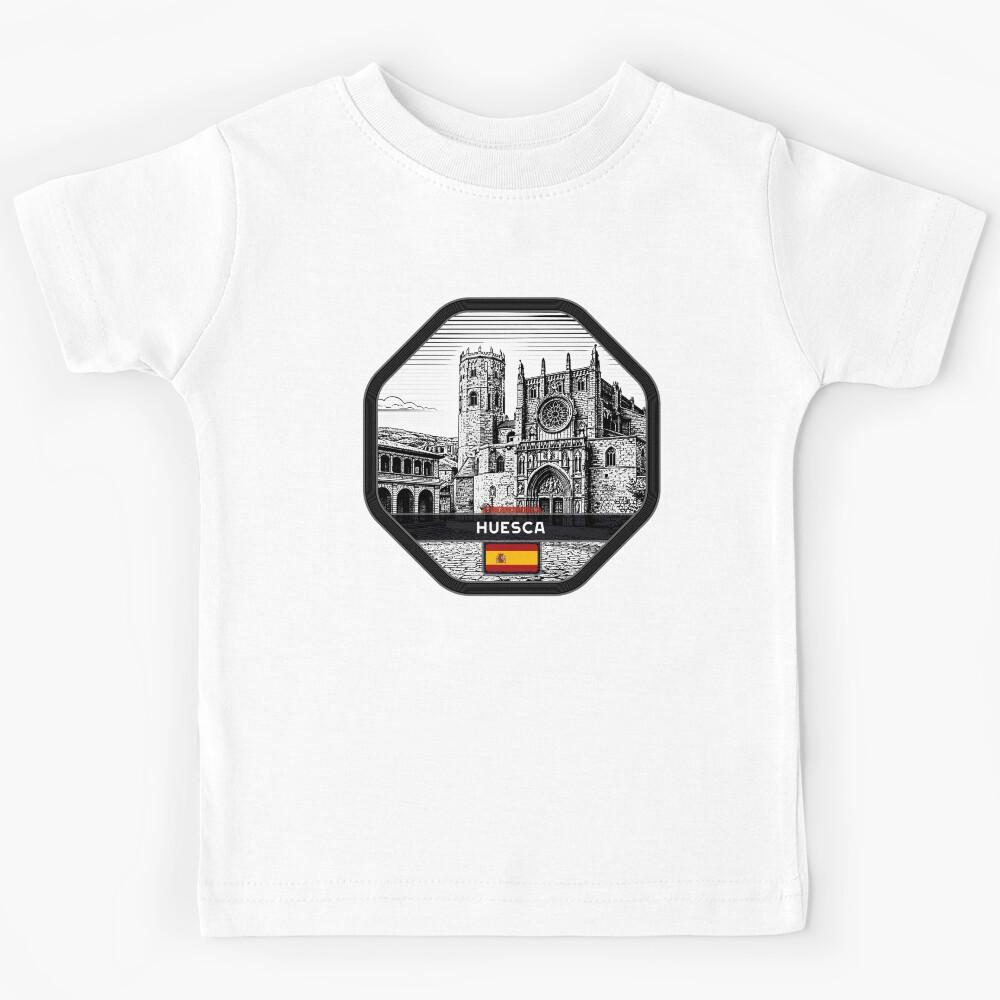 Huesca Spain Linocut Style  Kids T-Shirt 160