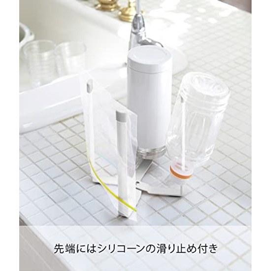 Yamazaki Poly Bag Holder White Approximately Plate Draining Triangular Corner Tabletop Trash Can Slim Foldable 6534