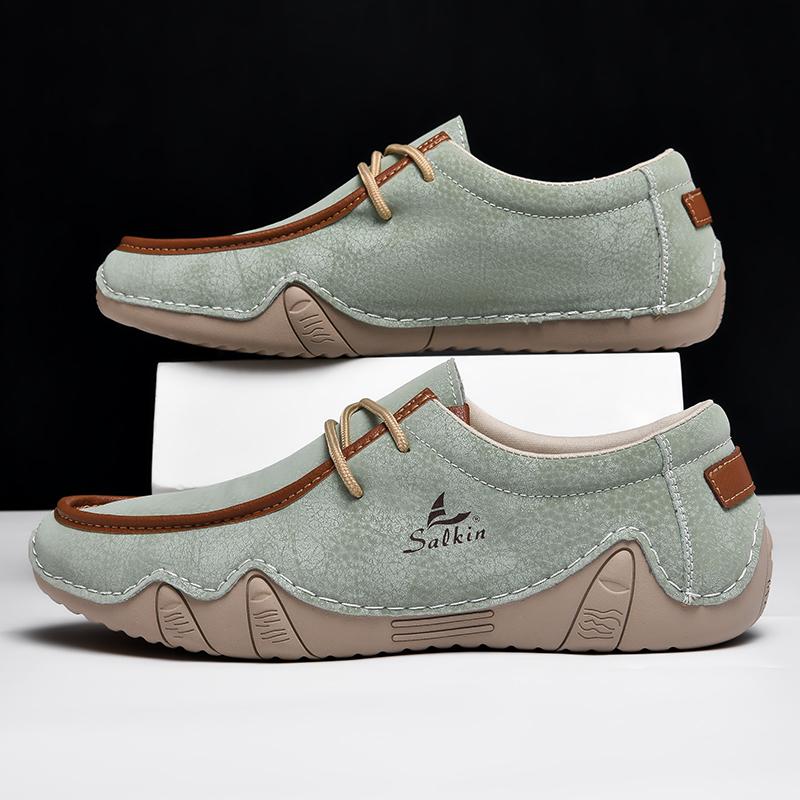 Fashion Quality Outdoor Bottomed Comfort Anti Slip Walking Sports Shoes Fashionable Men's Leather Loafers Versatile Travel Driving Shoes