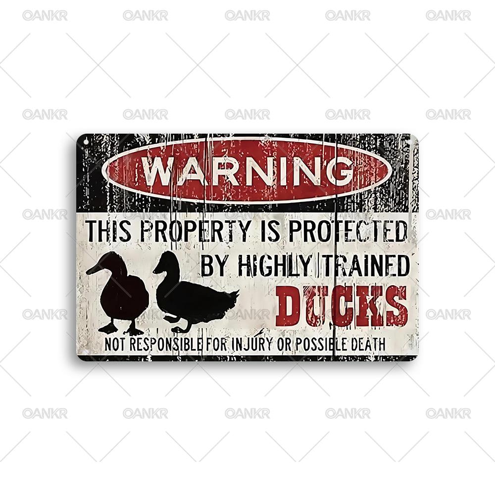

Vintage Duck Poster Metal Tin Sign Warning Ducks Metal Signs for Man Cave Garden Farm Fence Home Wall Decor Plaque Accessories 20x30cm（7.8x11.8inch）