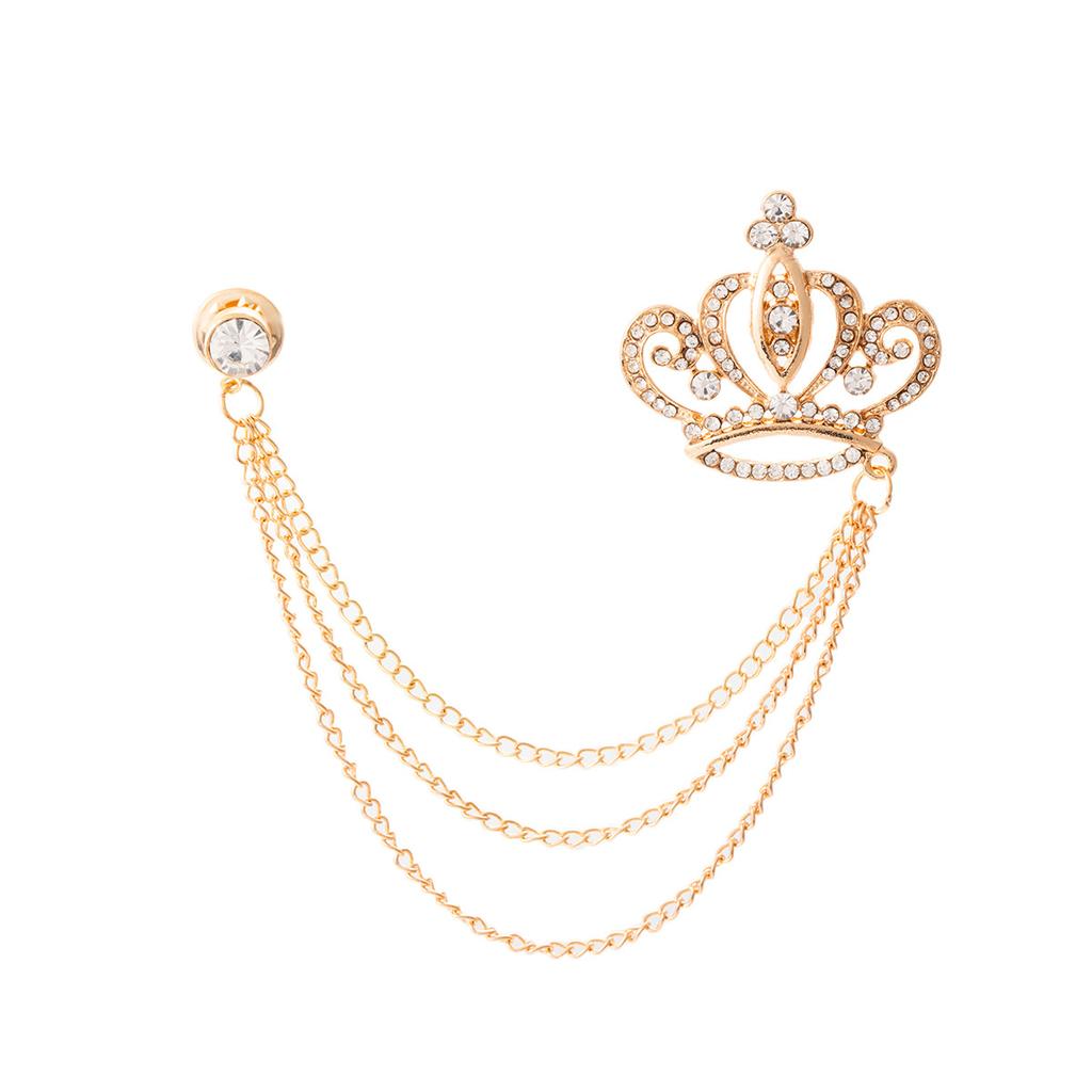 Kronenbrosche, Premium Diamantketten-Kronenbrosche Mode Retro Herrenanzug Zubehör