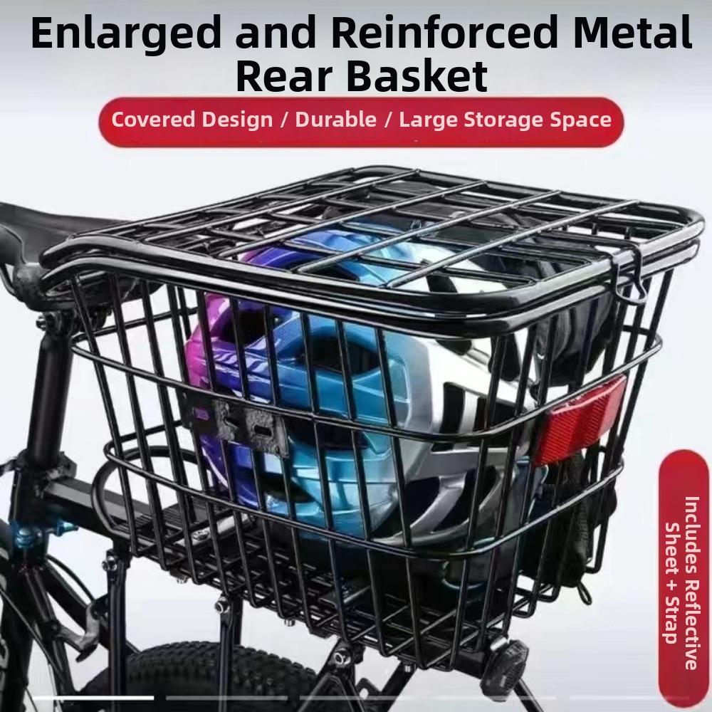 Cesto Carrello Grande in Metallo Cesto a Rete Posteriore Universale per Bicicletta Accessori per Biciclette Elettriche
