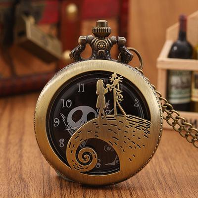 Men Watch Classic Vintage Carved Bronze Pocket Watch with Chain Necklace Vintage Quartz Pendant Watches Clock Chain Mens Women