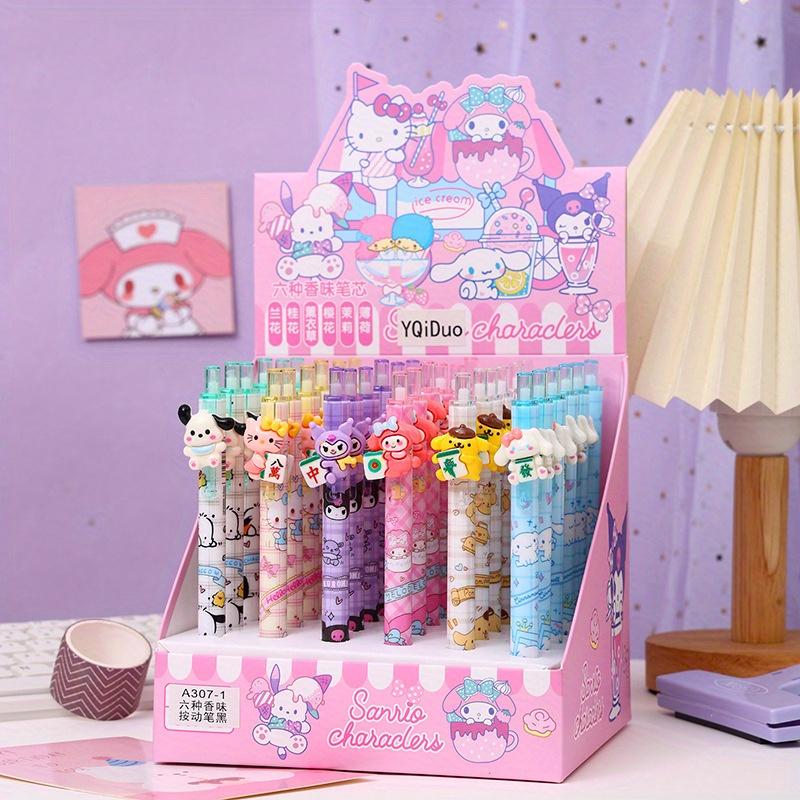 

36Pcs HelloKitty Sanrio Cute Wealthy Family Resin Patch Press Pen Cartoon High-value Gift Pen ST Head Sign Pen Black 0.5mm Black Random style 36pcs