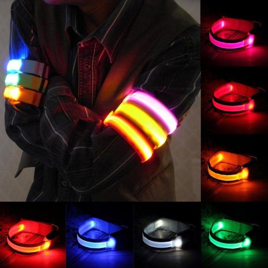 LED-Nachtsportarmband, blinkender Armwärmer, Gürtel, Fahrradsicherheit, reflektierender Riemen