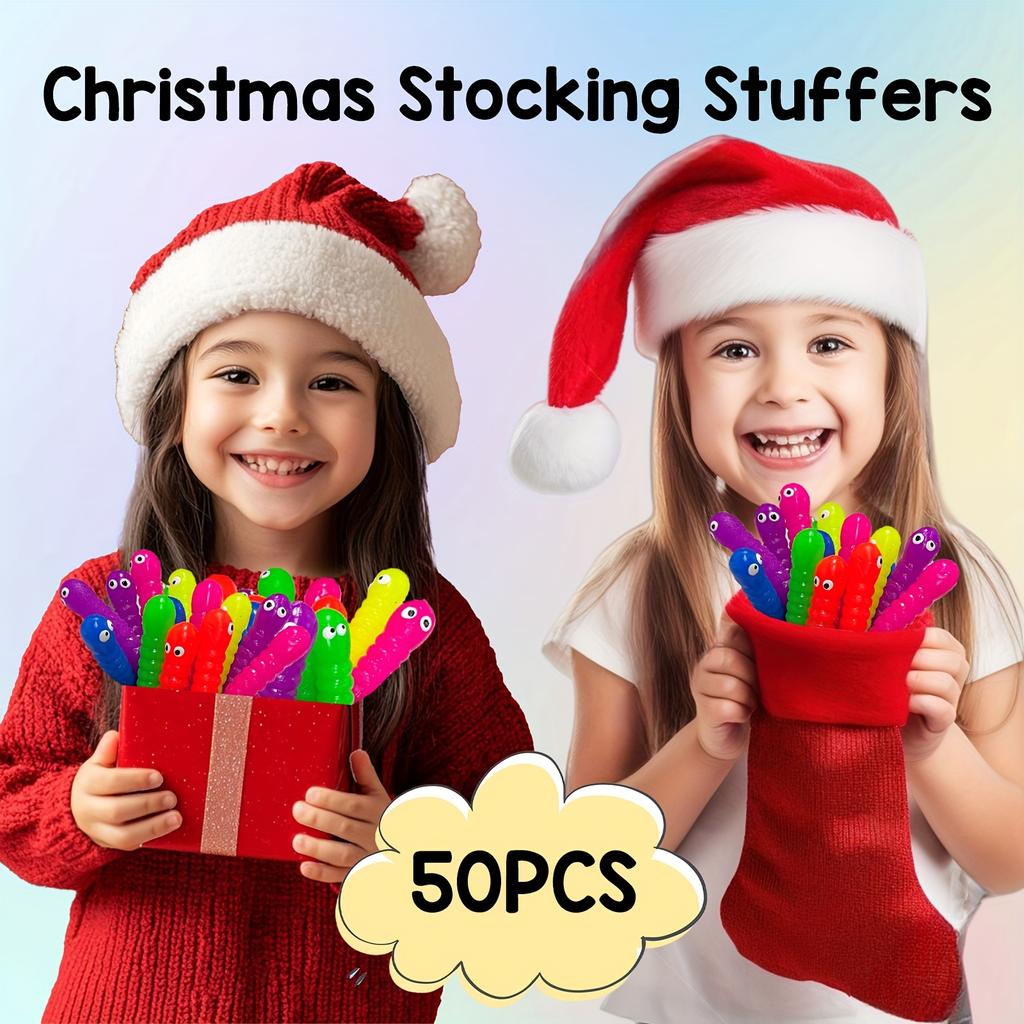 10/30/50Pcs Mini Colorful Soft Caterpillars Kids Birthday Party Supplies Pinata Fillers Halloween Decora Classroom Prize Gifts