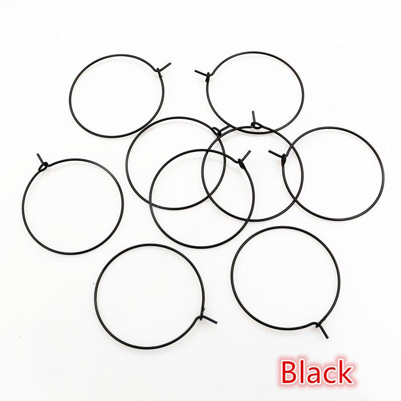 20-35mm Nine Character Earring Ring Ear Coil Iron Plated Round Wine Glass Earring Ring 100pcs/lot DIY Bead Earring Accessories