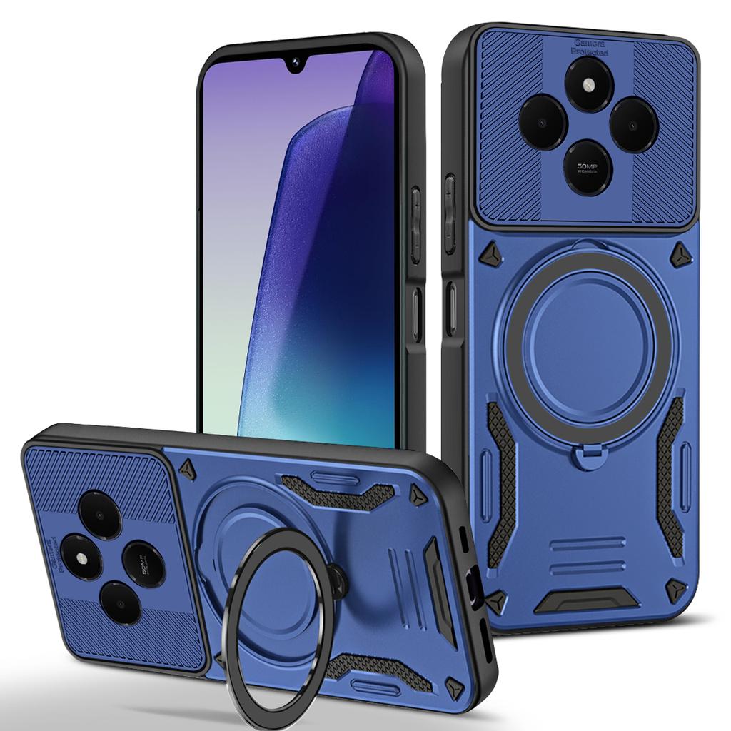 With Rotating Metal Stand For Magsafe Magnetic Case For XIAOMI Redmi 14C Hybrid Defender Hard Back Cover