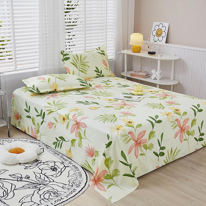 Cotton Bed Flat Sheet for Double Bed Plain Solid Color Top Sheets Single/Queen/King Flat Bedsheets Home Bed Linen Sheets