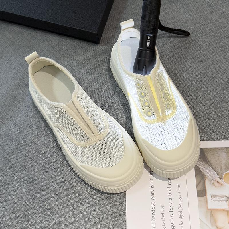 Breathable mesh shoes, round toe platform shoes, sneakers, versatile casual shoes, women's shoes