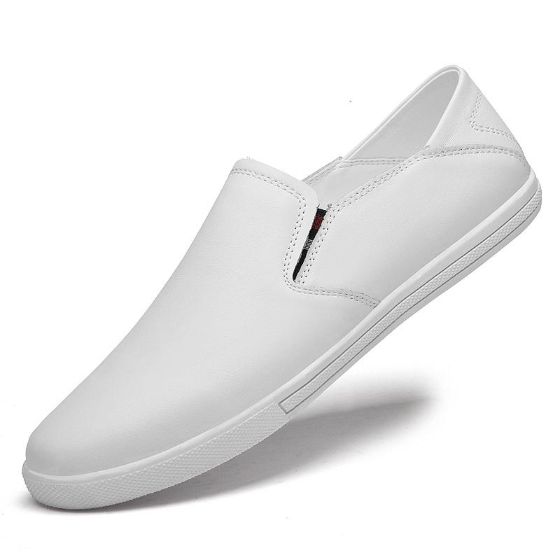 Men's Shoes Large Size Men's Heels Can Be Stepped On Small White Shoes Breathable Board Shoes Foreign Trade Cowhide Surface Small Size Casual Shoes
