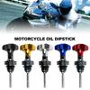 Scooter Motorcycle Engine Oil Dipstick Filler Cap Plug Engine Crankcase Oil Level Gauge Red Blue Black Gold Silver Aluminum