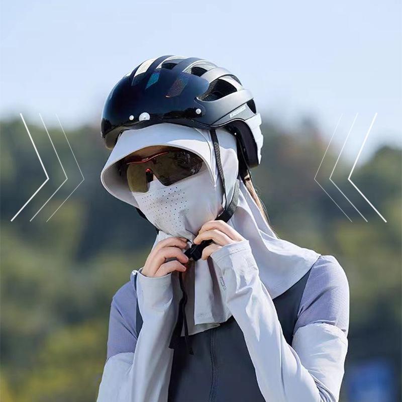 Full Face Sun Hat Women'S Summer Visor Anti-Uv Outdoor Cycling Fishing Long Neck Mask Breathable Suncreen Cap