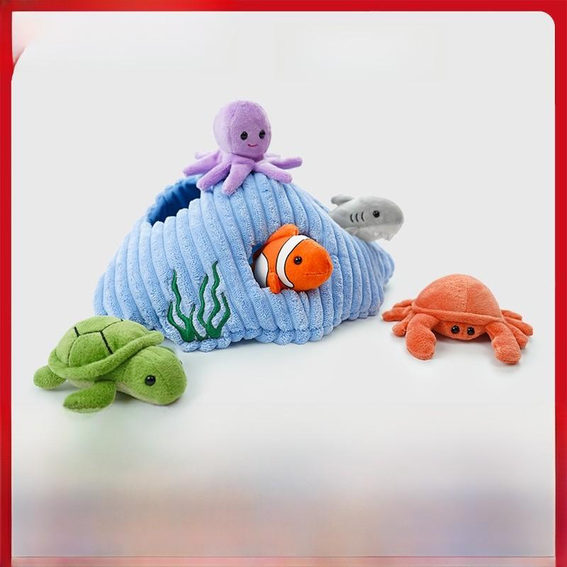Shell Ocean House Animal Hand Puppet Plush Toy For Kids Learning Play And