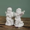 [Queen-b] Set of 4 Angel Figurines, Angel Objects, Interior Ornaments, Mini Decor, Cute, White Resin, Stylish Accessories