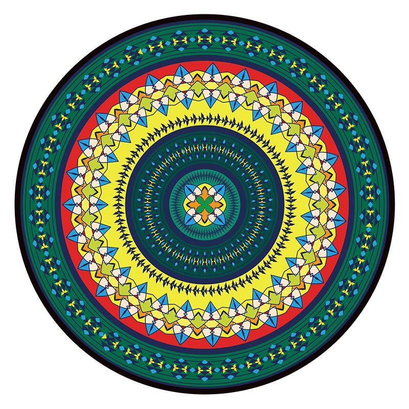 Mandala Rundt Teppe Anti-skli Baderomsmatter Rommatte Rundt Teppe Soverom Tepper Stue Teppe Etnisk stil Home Decor