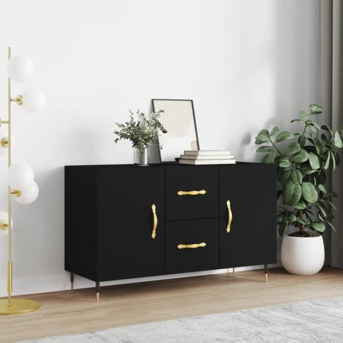 VidaXL Buffet noir 100x36x60 cm bois d'ingénierie 828149
